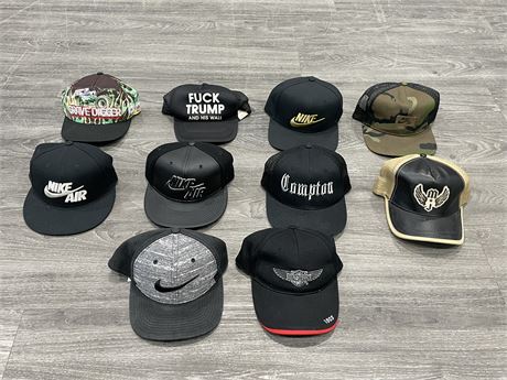 LOT OF 10 MISC. HATS