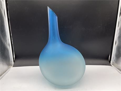 RARE SIGNED & NUMBERED ART GLASS VASE - 17” TALL