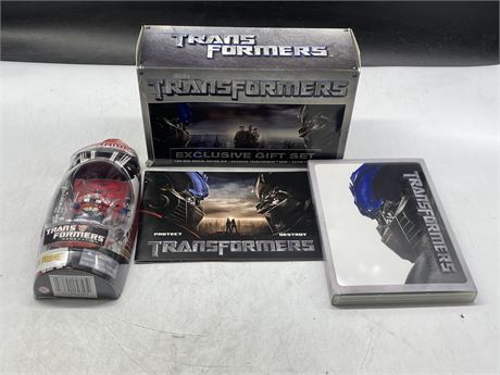 TRANSFORMERS EXCLUSIVE GIFT SET INCL: DVD’S, BOOK & ACTION FIGURE COMPLETE