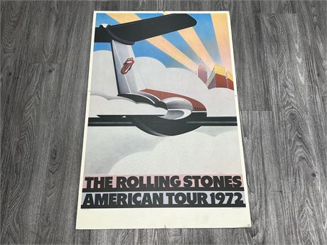 AUTHENTIC 1972 ROLLING STONES ROCK POSTER - 38”x24”