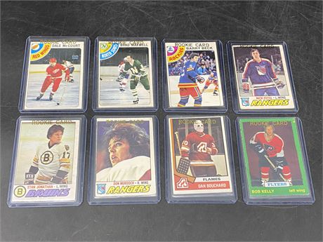 (8) 1970s NHL ROOKIE CARDS