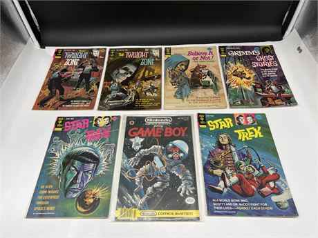 6 GOLD KEY COMICS + 1 VALIANT NINTENDO COMIC