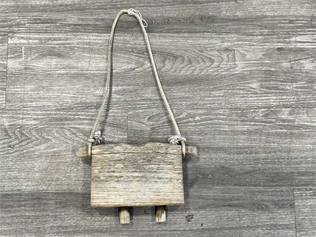 ANTIQUE WOODEN COWBELL