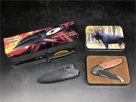 BROWNING POCKET KNIFE AND SCORPION DAGGER BY TOM ANDERSON