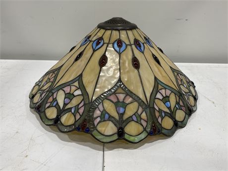 VINTAGE STAINED GLASS LAMP SHADE (20”)