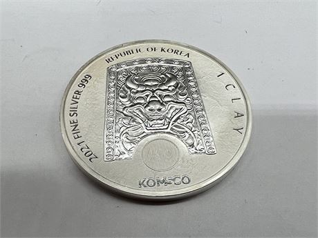 1 OUNCE 999 SILVER REPUBLIC OF KOREA COIN