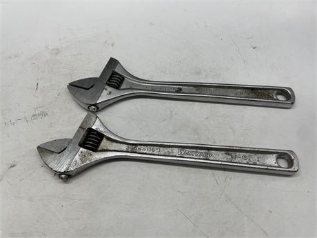 2 WESTWARD ADJUSTABLE WRENCHES