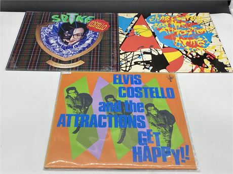 3 ELVIS COSTELLO RECORDS - EXCELLENT (E)