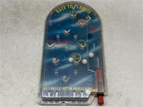 VINTAGE RACE TO PLANETS PINBALL GAME (6.5”X12”)