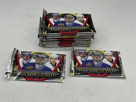 20 UNOPENED 2008/09 UD ICE HEROES NHL CARD PACKS