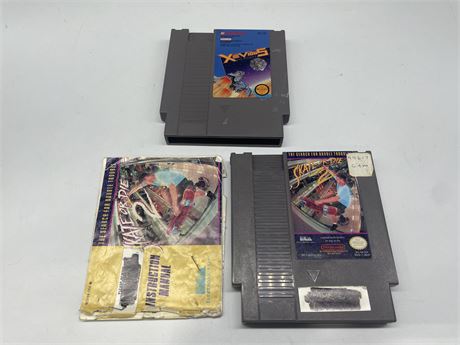 2 NES GAMES - XEVIOUS & SKATE OR DIE 2 w/ INSTRUCTIONS
