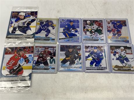 10 NHL YOUNG GUNS INCLUDING 2 JUMBO CARDS