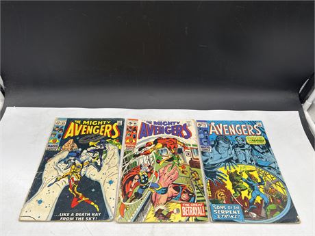 THE AVENGERS #64 #66 #73 - LOW GRADE