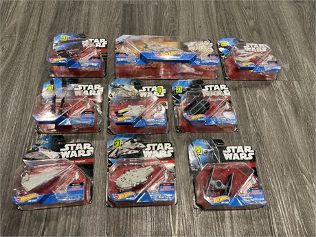 9 STAR WARS DIECAST COLLECTABLES
