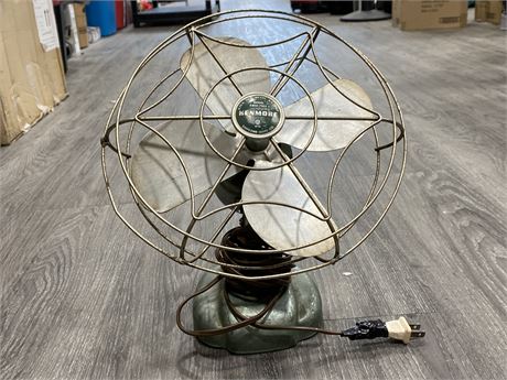 KENMORE ANTIQUE GREEN ELECTRIC FAN (12” TALL)
