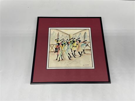 FRAMED AFRICAN PAINTING BY MARTINA DORCE 11x11”