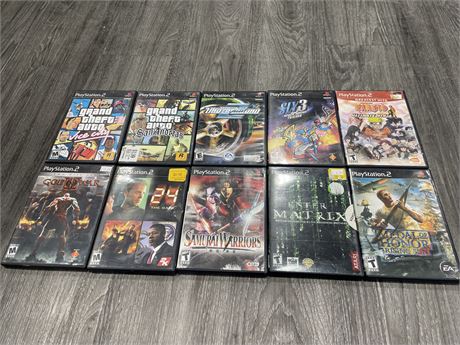 10 MISCELLANEOUS PS2 GAMES (CONDITION VARIES)