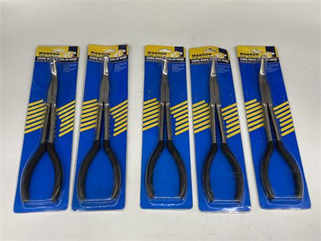 5 NEW LONG NOSE PLIERS