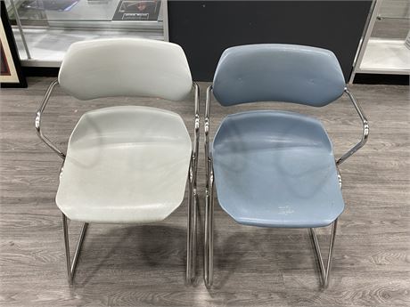 2 VINTAGE “ACTION” STACKABLE CHAIRS (20”X31”)