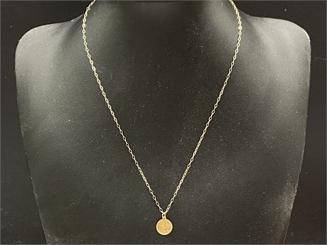 DELICATE 10K ST. CHRISTOPHER NECKLACE