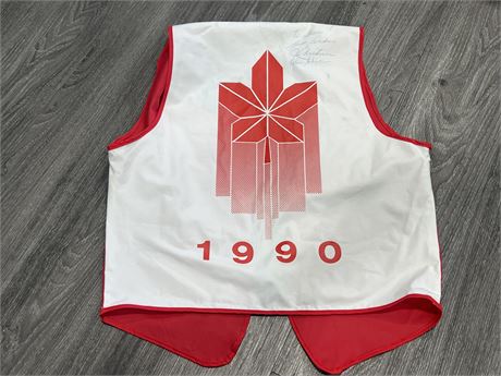 SIGNED 1990 TEAM CANADA PINNEY VEST