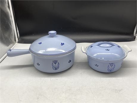 CAST IRON ENAMELLED DRU HOLLAND POT AND CASSEROLE DISHES