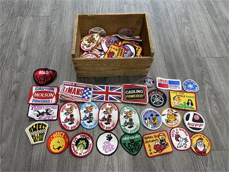 LARGE LOT OF NEW OLD STOCK SKI DOO CRESTS IN CRATE