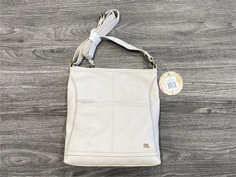 NEW THE SAK GENUINE LEATHER CROSS BODY PURSE - COLOUR IS “STONE”