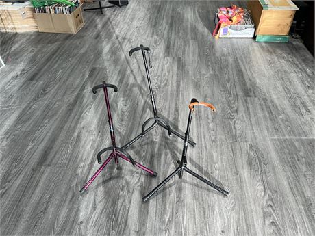 3 MISC GUITAR STANDS