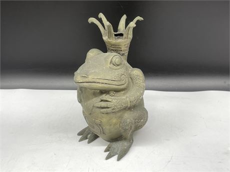 VINTAGE BRASS FROG - 9” TALL