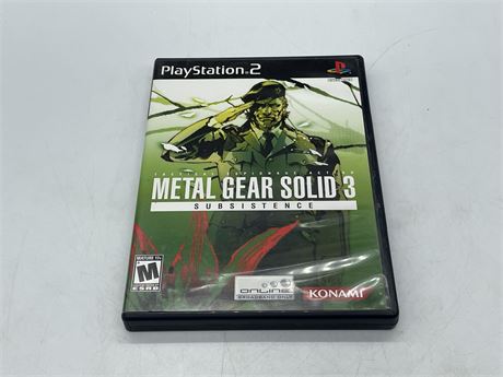METAL GEAR SOLID 3 - PS2 - COMPLETE WITH MANUAL