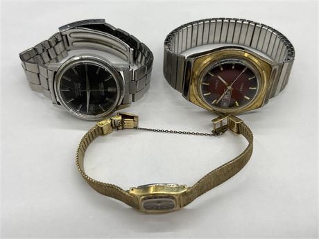 3 MISC WATCHES - NEES WORK (As is)