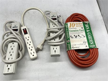 NEW 10M EXTENSION CORD + POWER BARS