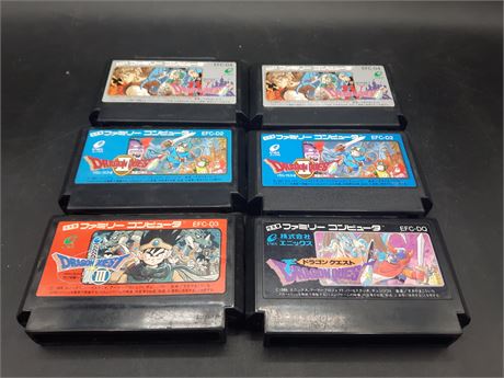 COLLECTION OF DRAGONQUEST FAMICOM GAMES - VERY GOOD CONDITION
