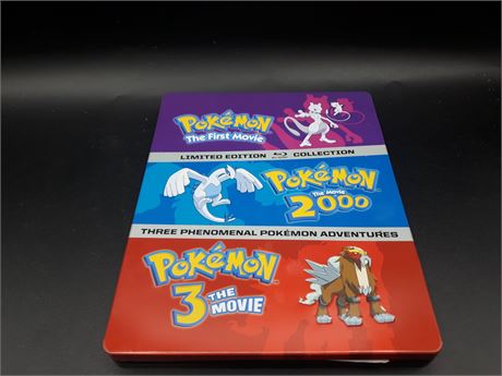 POKEMON MOVIE STEELBOOK COLLECTION (MISSING FIRST MOVIE) - VERY GOOD CONDITION