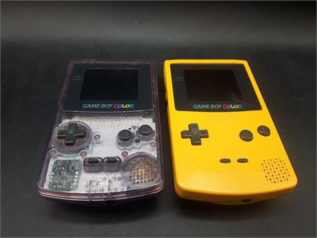 COLLECTION OF BROKEN GAMEBOY COLOR CONSOLES - NEED REPAIRS - AS IS