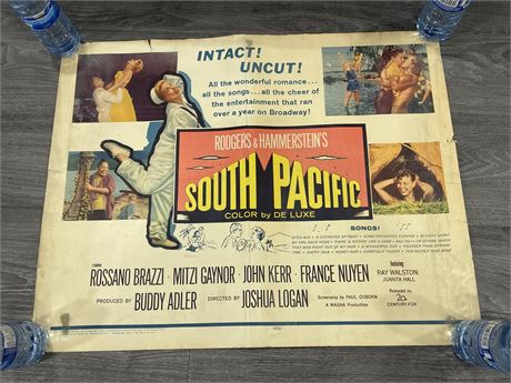 ORIGINAL 1950’S “SOUTH PACIFIC” MOVIE POSTER 28”x22”