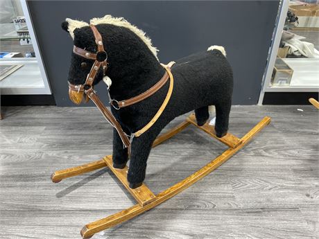 VINTAGE ROCKING HORSE 27” TALL 3FT WIDE