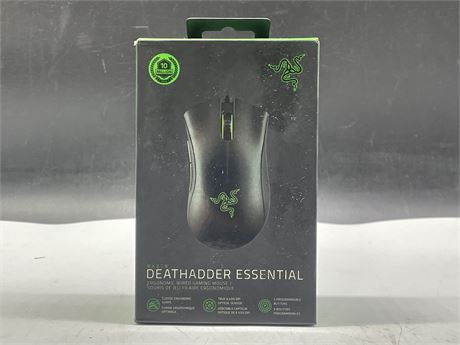 NEW IN BOX RAZOR DEATHADDER ESSENTIAL WIRED GAMING MOUSE