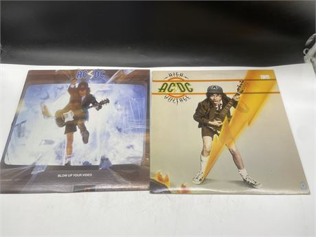 2 AC/DC RECORDS - VG (SLIGHTLY SCRATCHED)