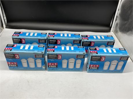 6 BOXES OF UNIVERSAL WATER FILTERS