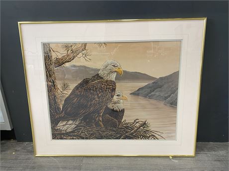 JIM COLLINS SIGNED NUMBERED EAGLE PRINT 32”x26”
