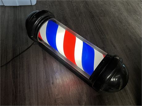 LIGHT UP / ROTATING BARBER WALL MOUNT - WORKS (28” long)