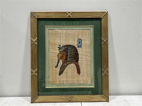 EARLY ORIGINAL EGYPTIAN ART ON FABRIC - 23”x27”