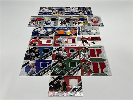 22 NHL JERSEY CARDS - INCLUDES LEGENDS & HALL OF FAMES