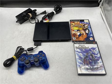 PS2 SLIM SYSTEM COMPLETE WITH 2 GAMES