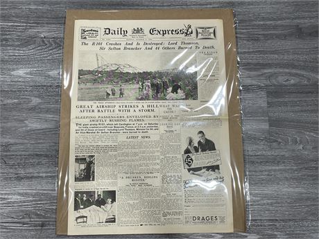 OCTOBER 1930 ‘AIRSHIP DISASTER’ NEWSPAPER