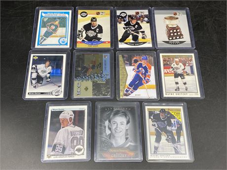 11 GRETZKY CARDS (Anniversary series rookie card)
