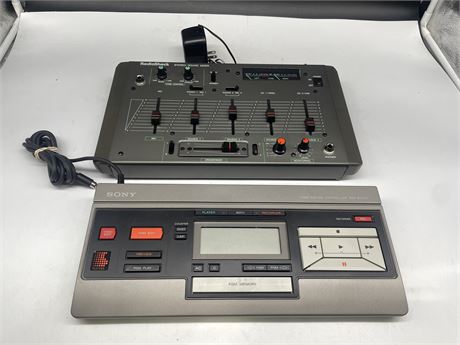 SONY RM-E1000 VIDEO EDITING CONTROLLER + RADIO SHACK STEREO SOUND MIXER