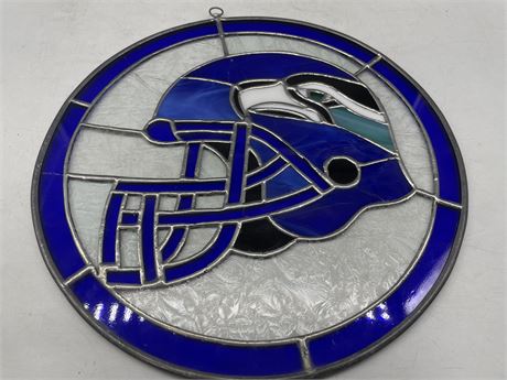 SEATTLE SEAHAWKS STAINED GLASS HANGING PEICE